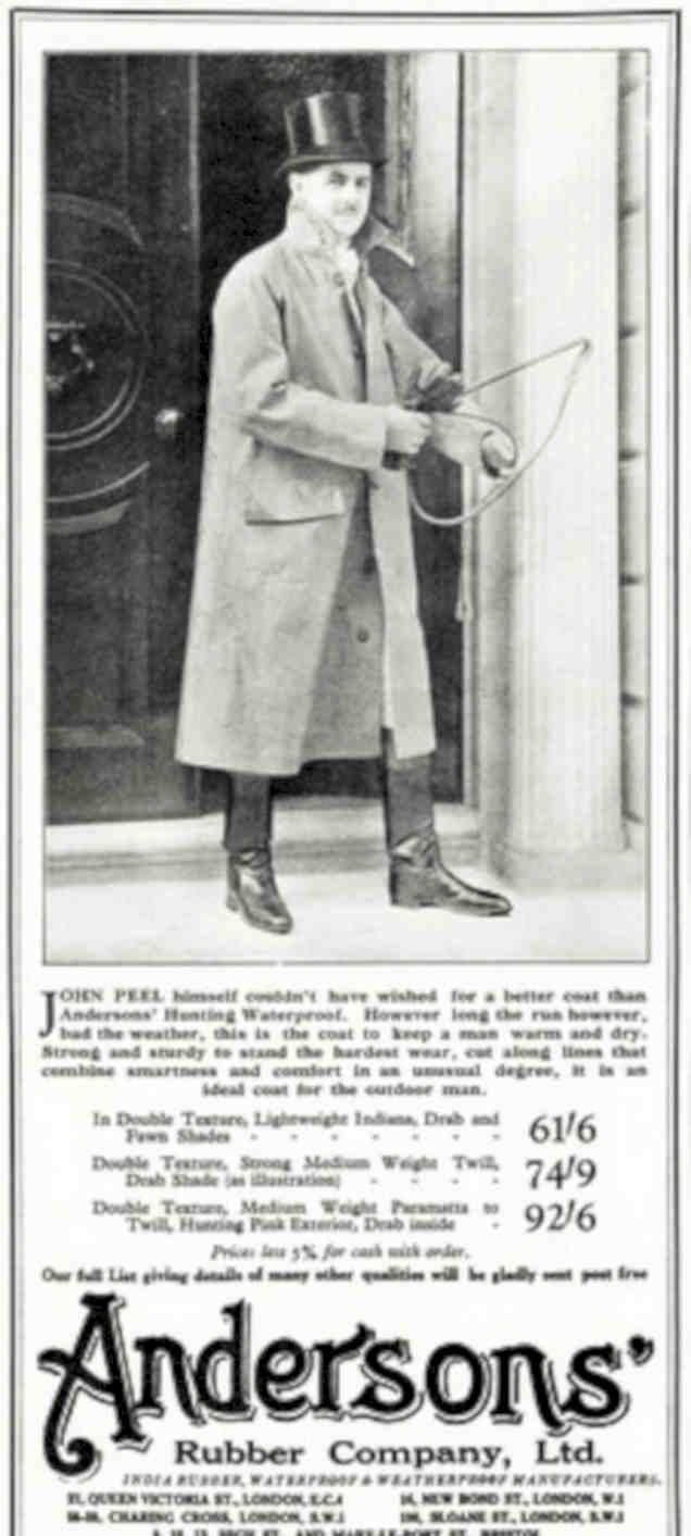 Anderson Hunter Coat Vintage Retro Advert Poster A4 Photo Print