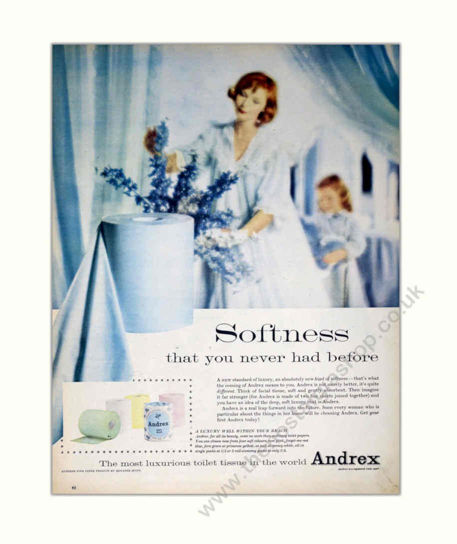 Andre Tissue 1950s Vintage Retro Advert Poster A4 Photo Print