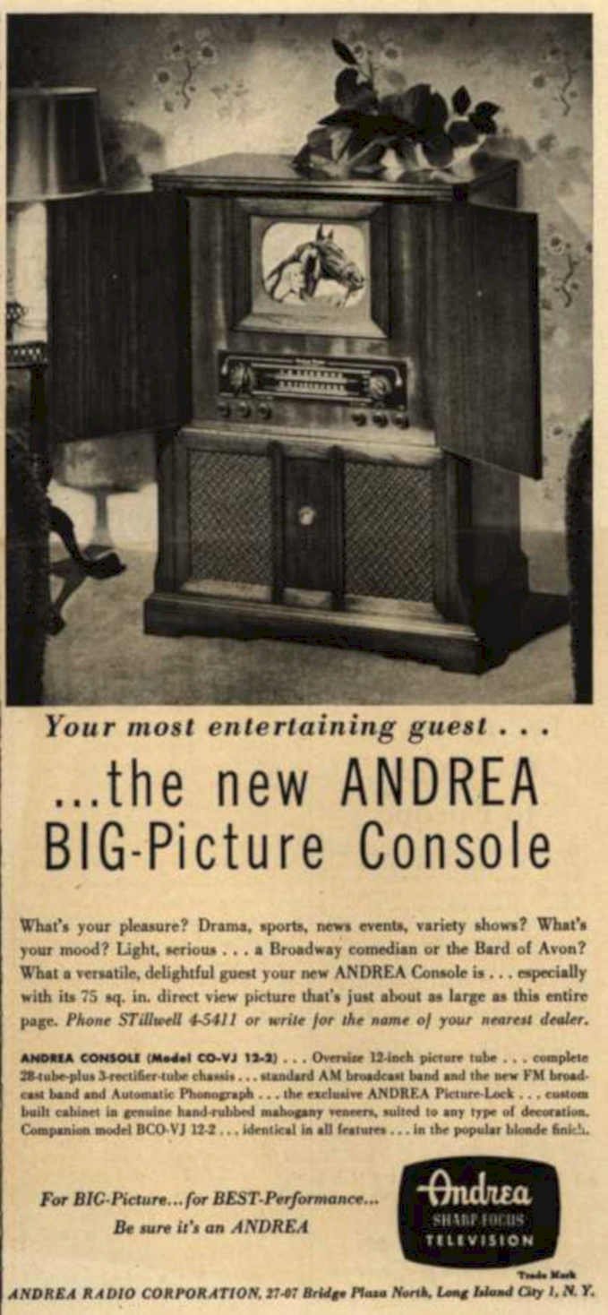 Andrea Big Console Vintage Retro Advert Ads A4 Photo Print