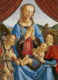 Andrea Del Verrocchio And Assistant Lorenzo Di Credi) The Virgin And Child With Two Angels A4 Photo Print