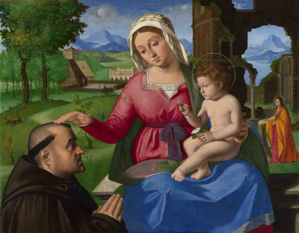 Andrea Previtali The Virgin and Child with a Supplicant A4 Photo Print