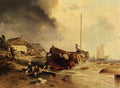 Andreas Achenbach A Fishingboat On The Beach A4 Photo Print