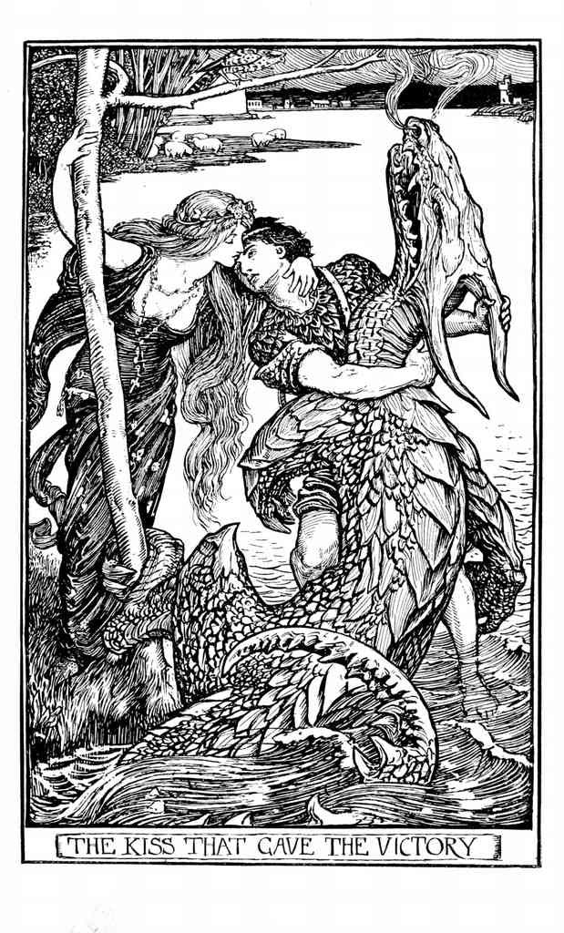 Andrew Lang Crimson Fairy Book 088 Vintage Illustration A4 Photo Print