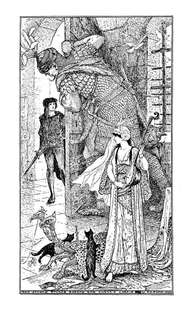 Andrew Lang Crimson Fairy Book 143 Vintage Illustration A4 Photo Print
