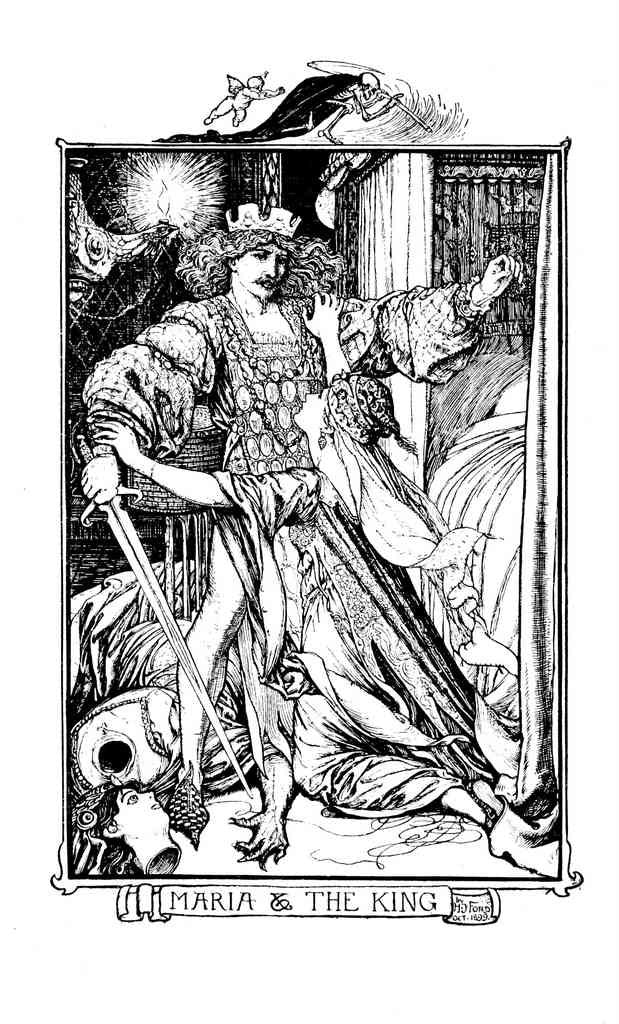 Andrew Lang Crimson Fairy Book 345 Vintage Illustration A4 Photo Print