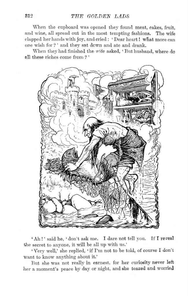 Andrew Lang Green Fairy Book 311 Vintage Illustration A4 Photo Print