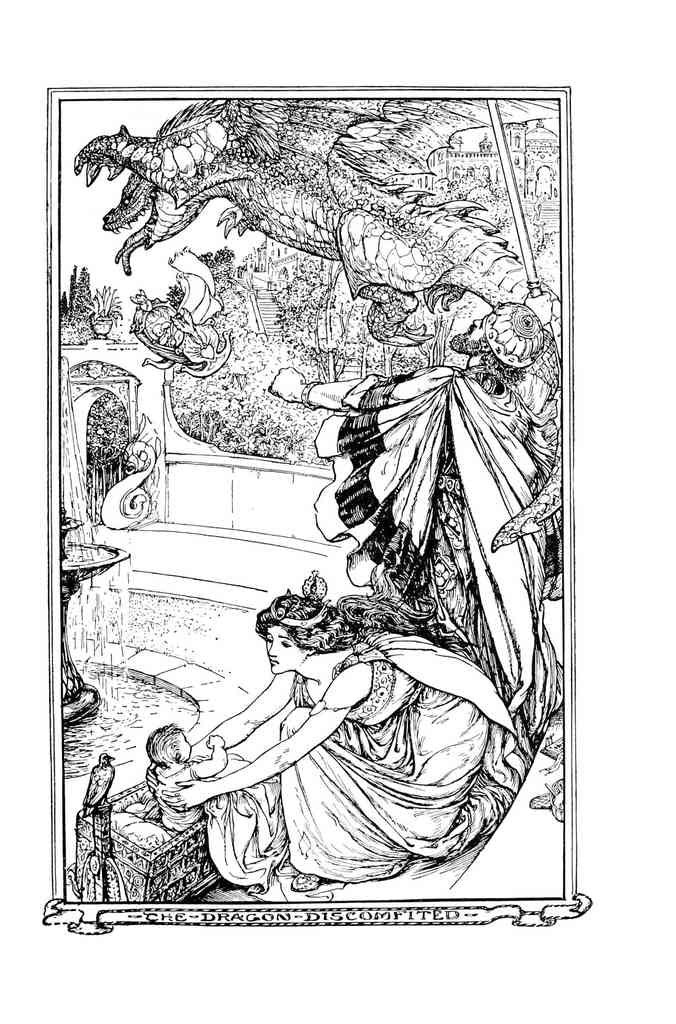 Andrew Lang Olive Fairy Book 041 Vintage Illustration A4 Photo Print