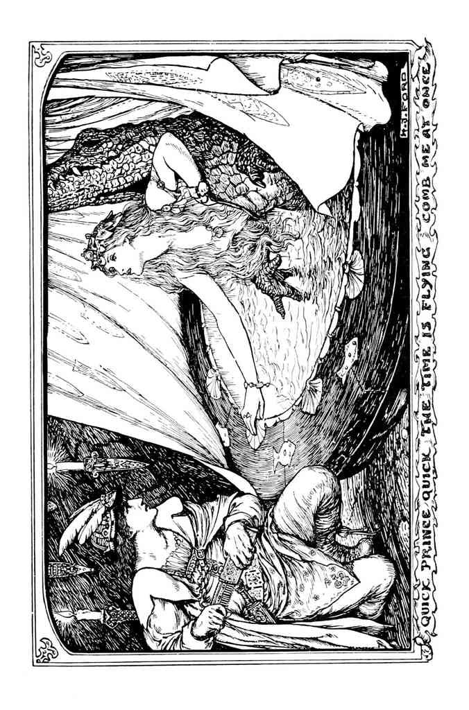 Andrew Lang Olive Fairy Book 104 Vintage Illustration A4 Photo Print