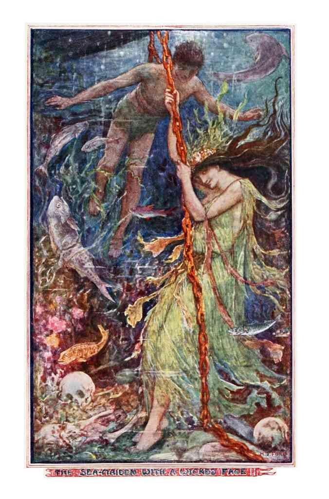Andrew Lang Olive Fairy Book 284 Vintage Illustration A4 Photo Print