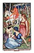 Andrew Lang Violet Fairy Book 003 Vintage Illustration A4 Photo Print