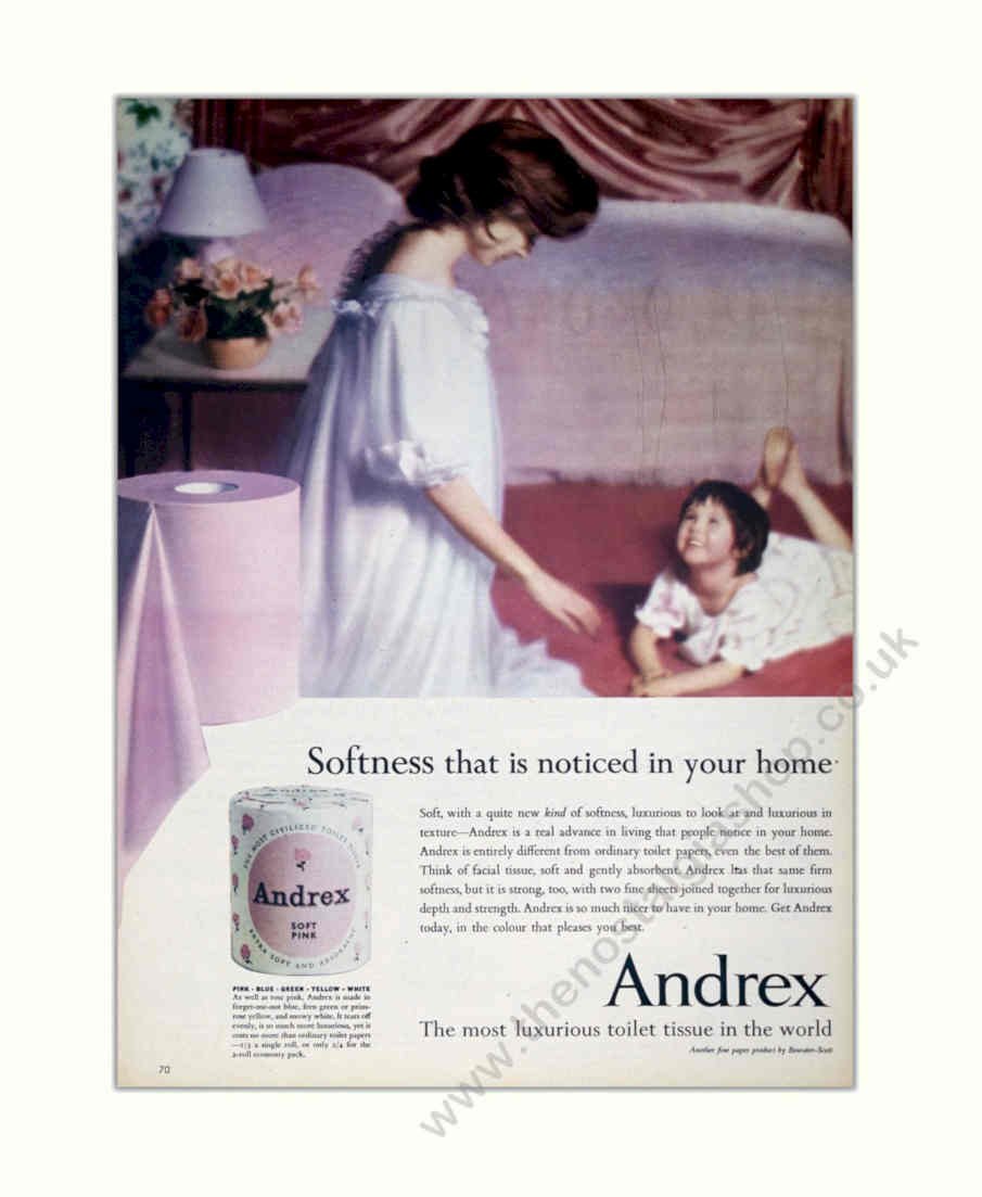 Andrex Soft Pink 3 Vintage Retro Advert Poster A4 Photo Print