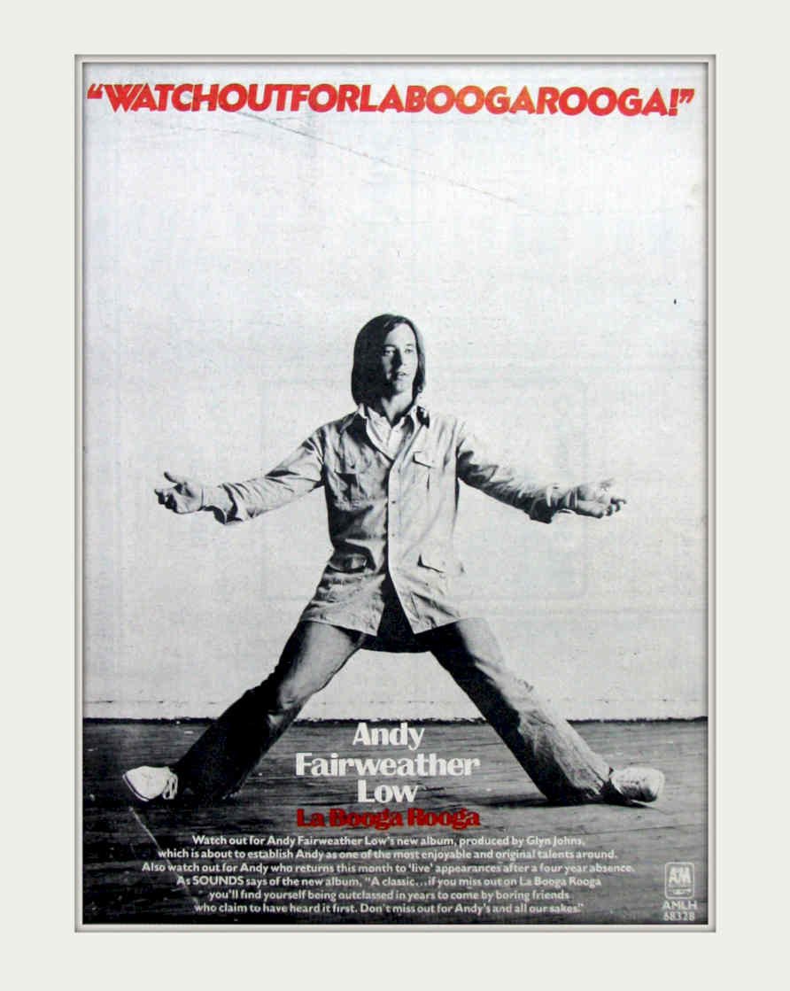 Andy Fairweather Boogaloo Vintage Retro Advert Poster A4 Photo Print