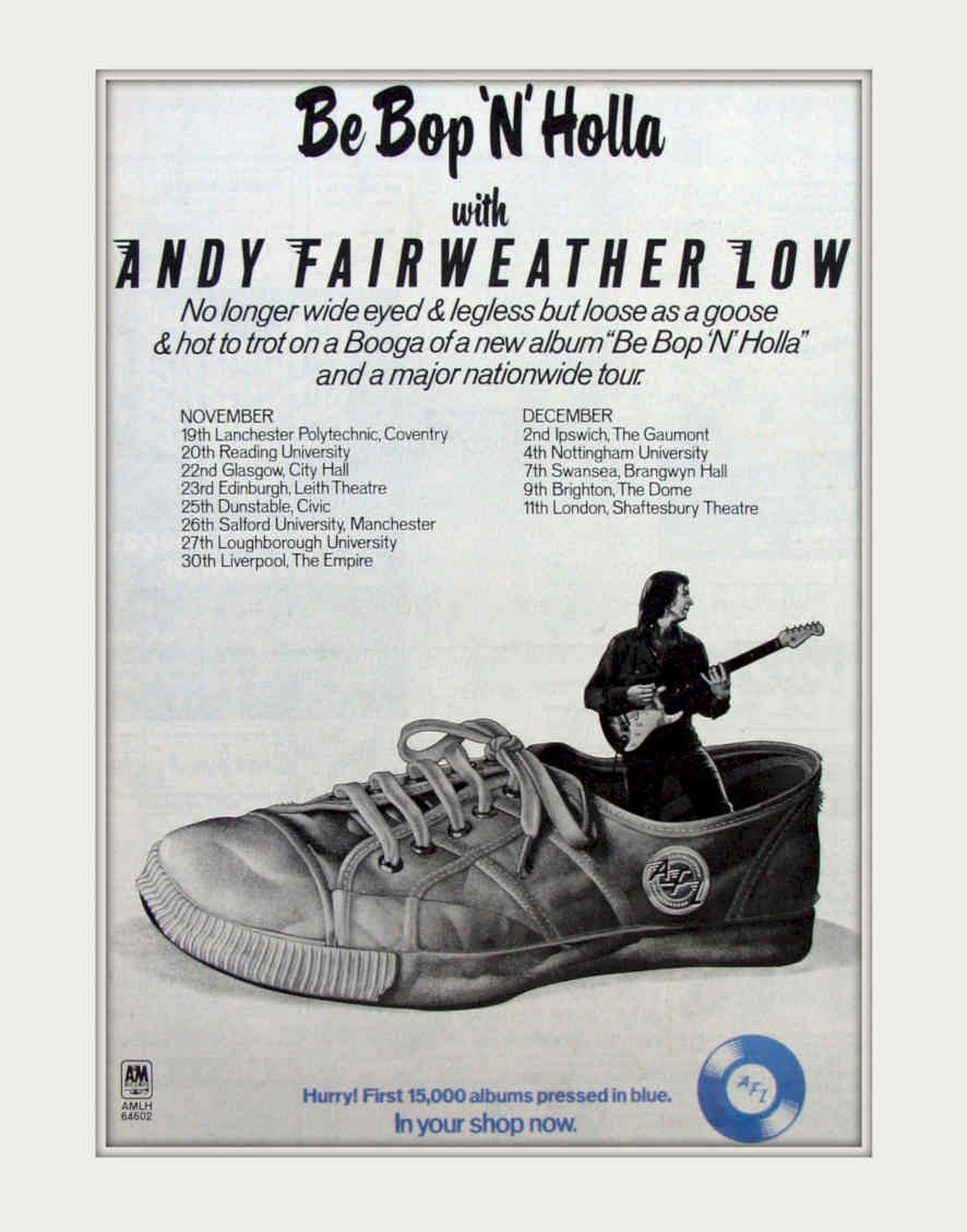 Andy Fairweather Low 2 Vintage Retro Advert Poster A4 Photo Print