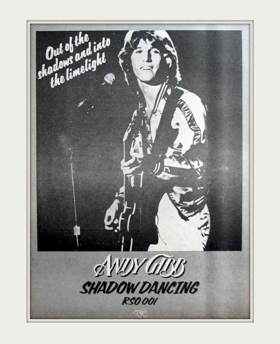 Andy Gibb Shadow Vintage Retro Advert Poster A4 Photo Print