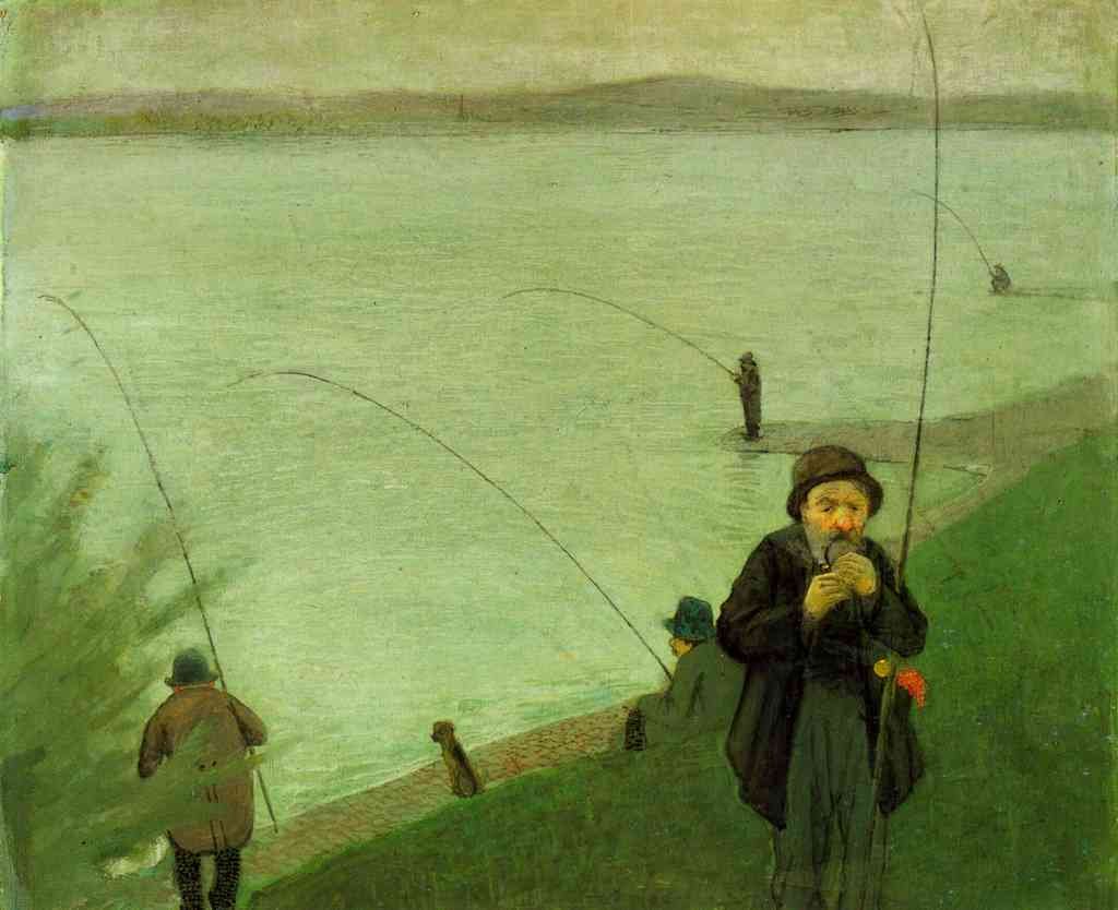 Anglers On The Rhine Macke A4 Photo Print