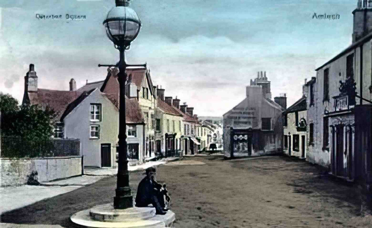 Anglesey Amlwch Dinorben Square 1900s Vintage A4 Photo Print