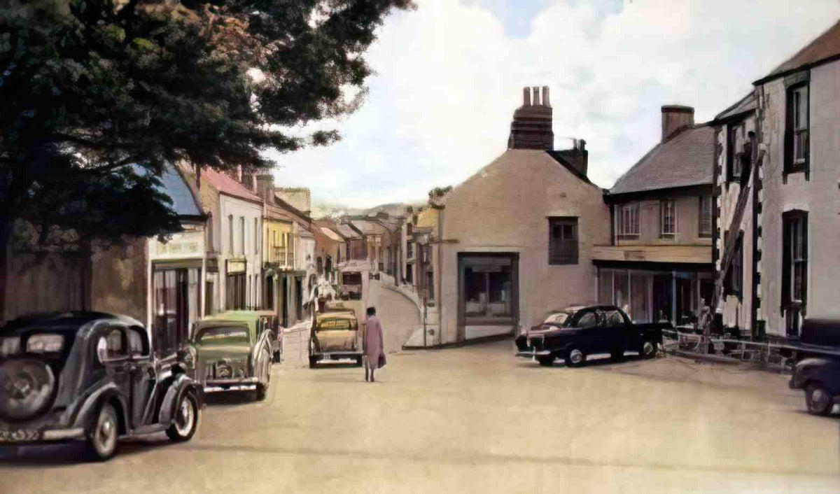 Anglesey Amlwch Queens Street Vintage A4 Photo Print