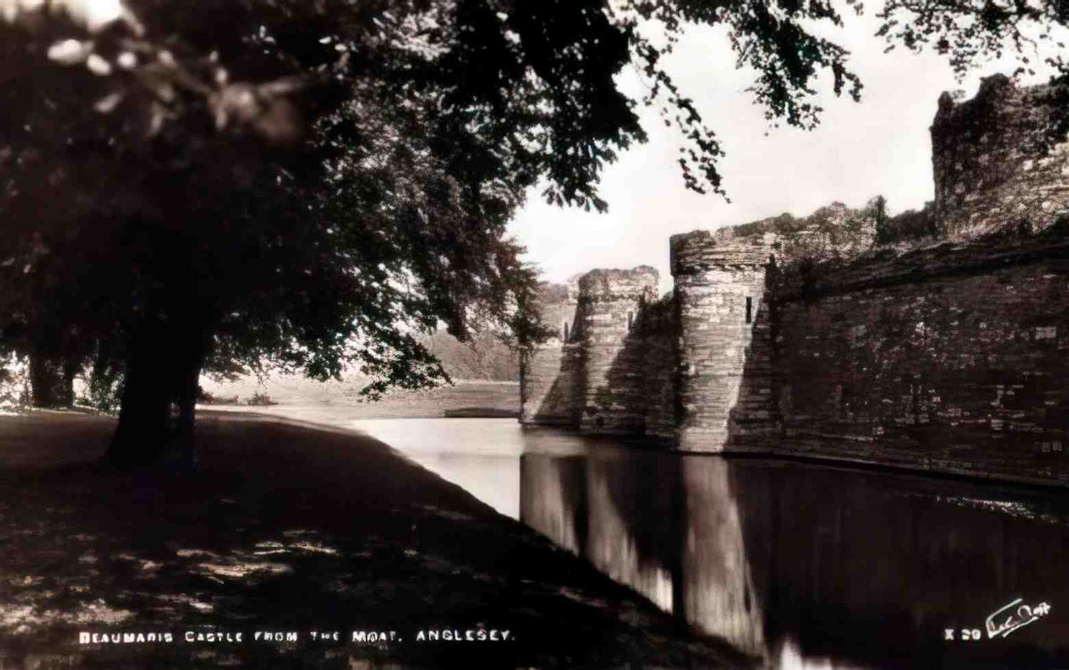 Anglesey Beaumaris Castle Moat Vintage A4 Photo Print