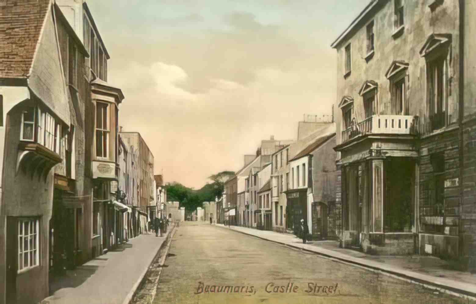 Anglesey Beaumaris Castle Street Vintage A4 Photo Print