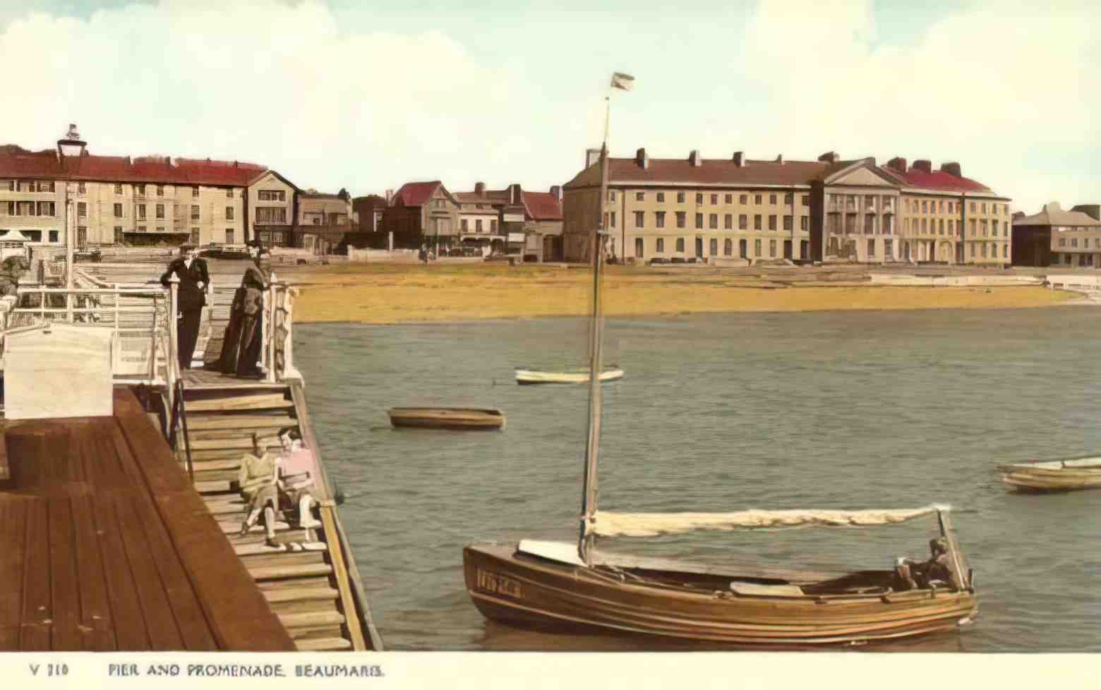 Anglesey Beaumaris Pier c1950s Vintage A4 Photo Print