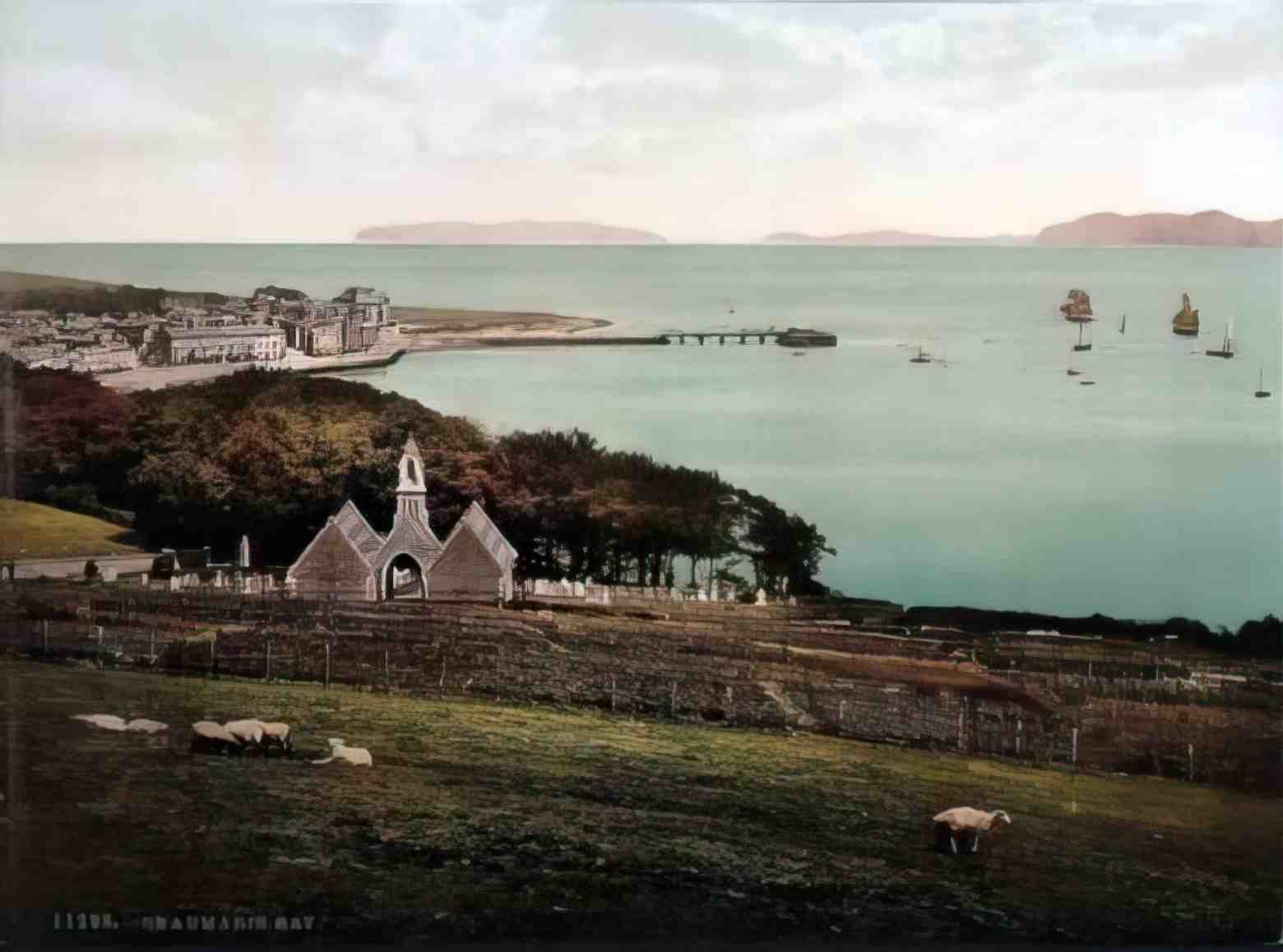 Anglesey Beaumaris from Baron Hill Vintage A4 Photo Print