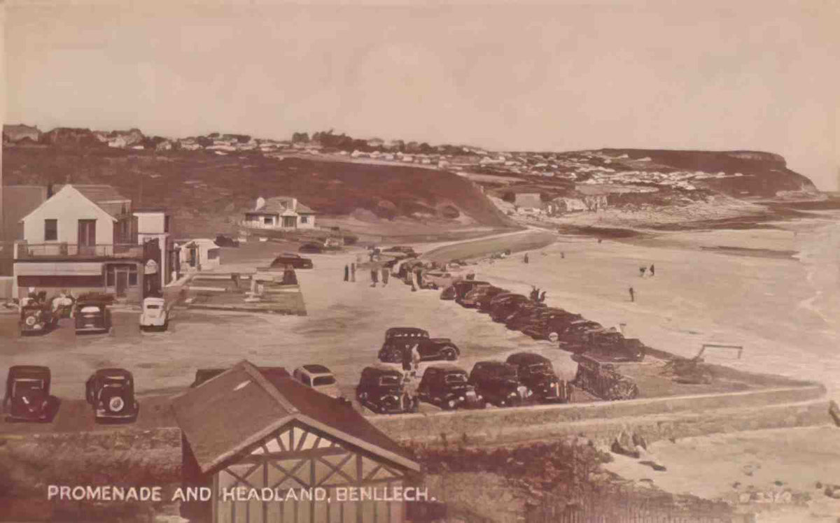 Anglesey Benllech Promenade and Headland Vintage A4 Photo Print