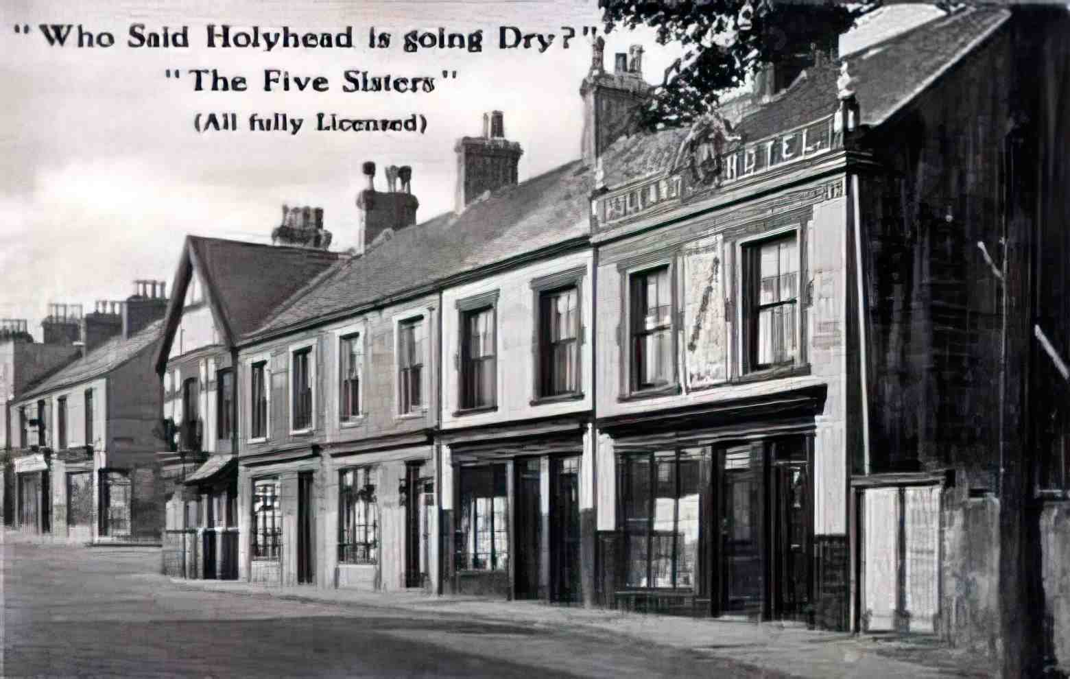 Anglesey Holyhead 5 Sisters Pubs 1902 Vintage A4 Photo Print