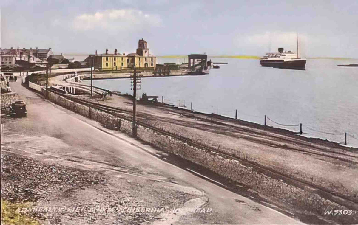 Anglesey Holyhead Admiralty Pier and MV Hibernia 1959 Vintage A4 Photo Print