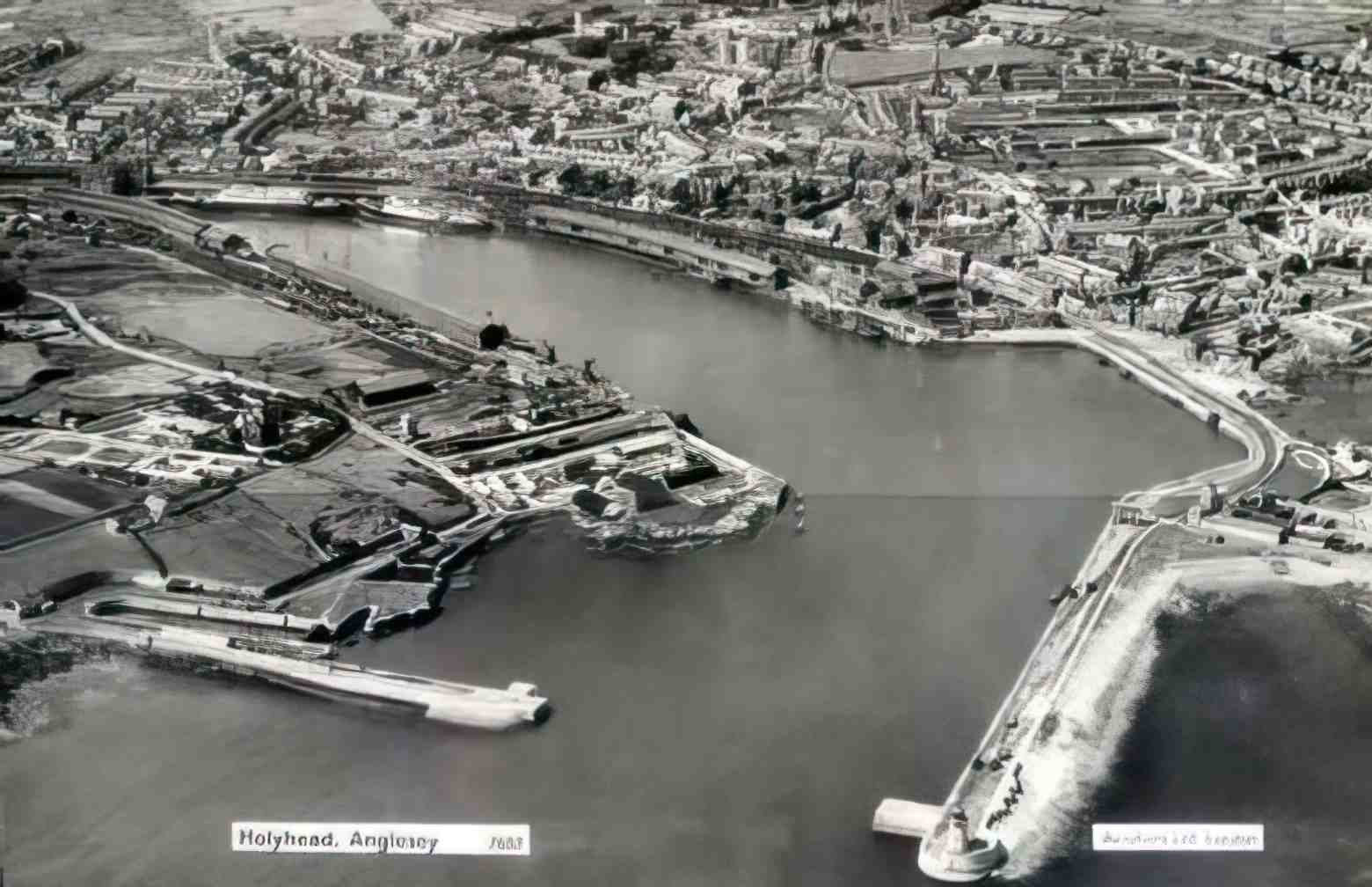 Anglesey Holyhead Aerial Vintage A4 Photo Print