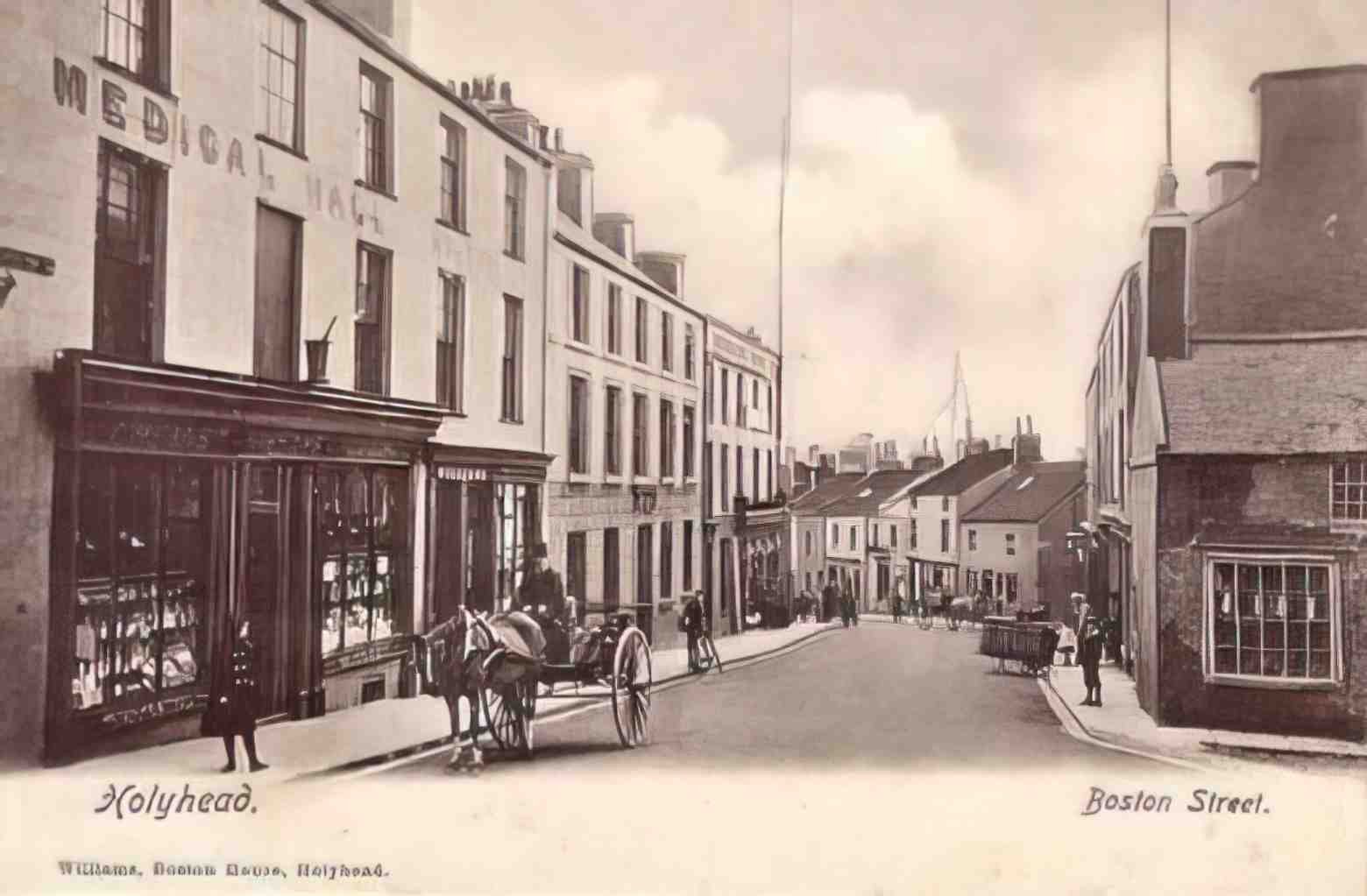 Anglesey Holyhead Boston Street Vintage A4 Photo Print
