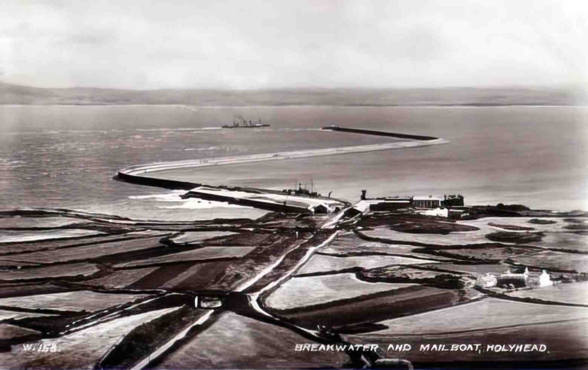 Anglesey Holyhead Breakwater 1930s Vintage A4 Photo Print