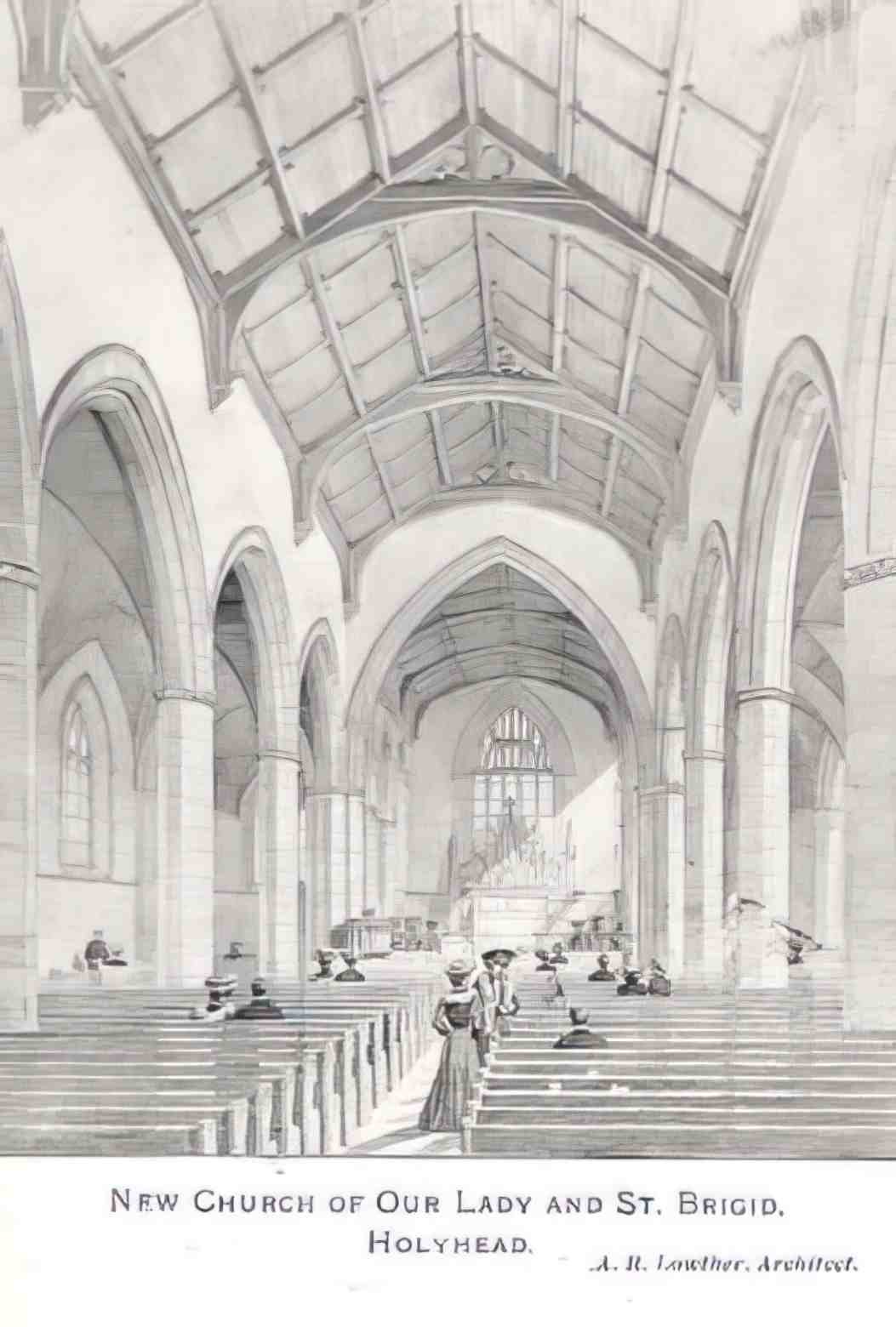 Anglesey Holyhead Church St Brigid Vintage A4 Photo Print