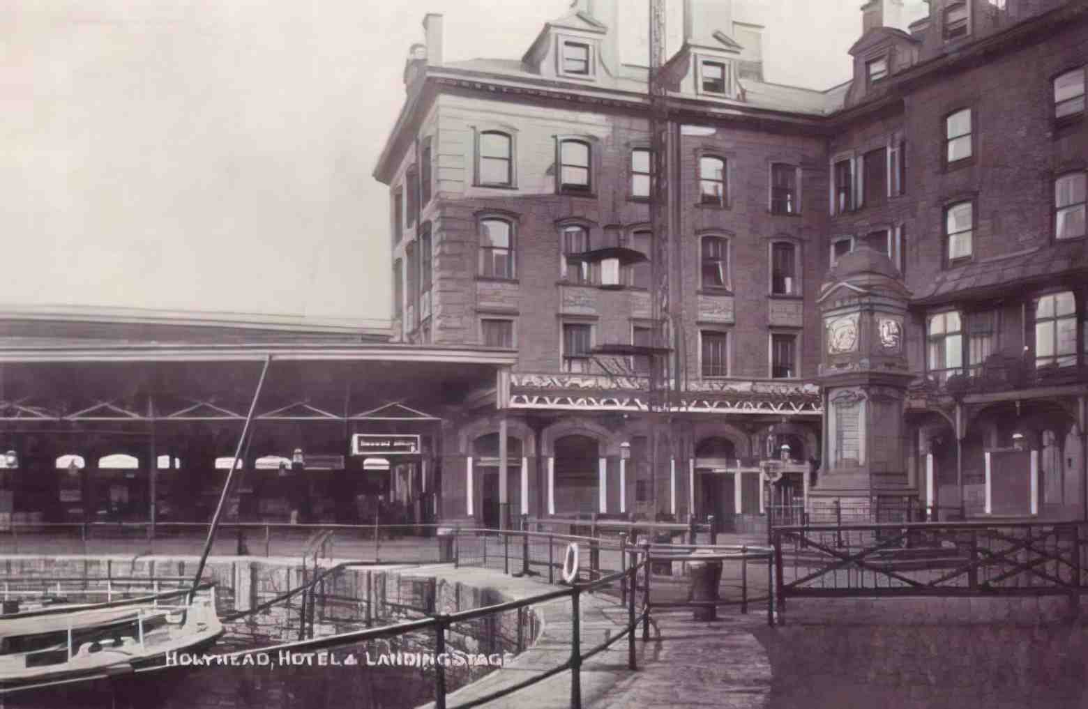 Anglesey Holyhead Hotel and Landing Stage c1900s Vintage A4 Photo Print