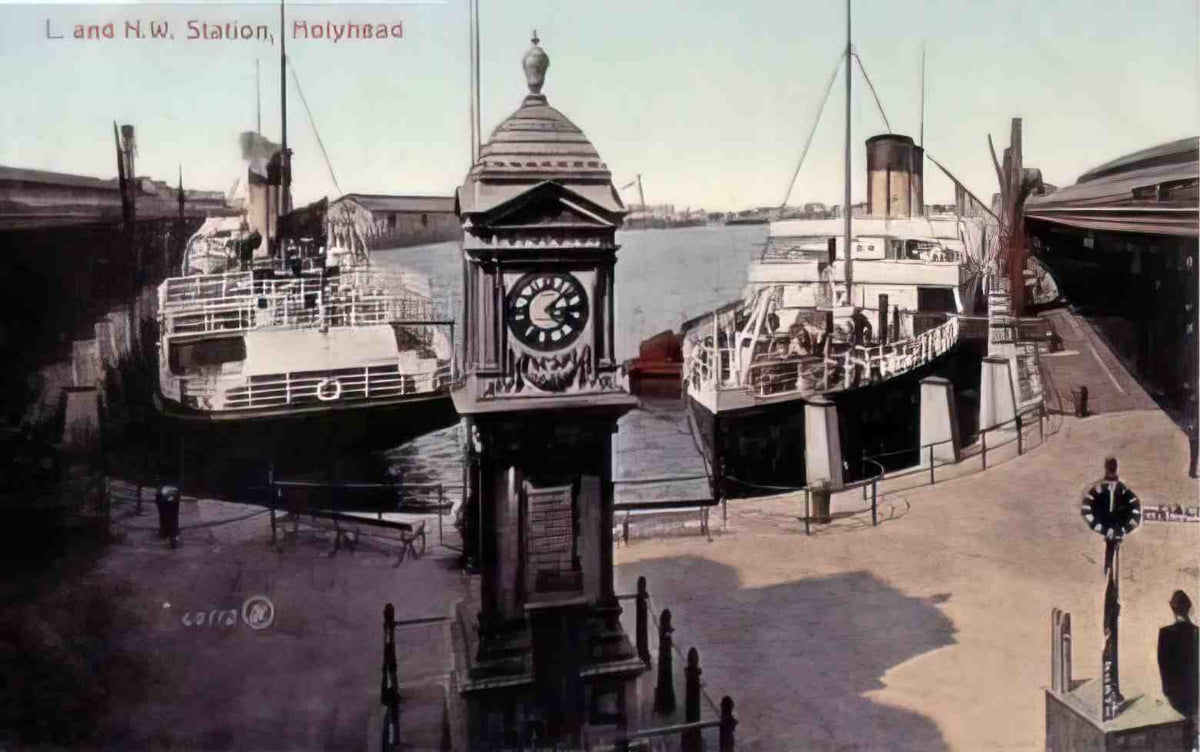 Anglesey Holyhead Rail Station 1900s Vintage A4 Photo Print