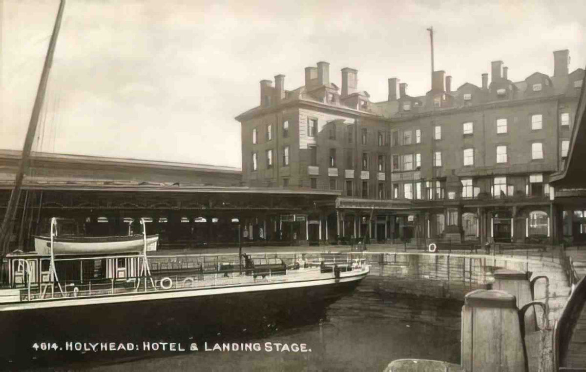 Anglesey Holyhead Railway Hotel Ship and Landing Stage Vintage A4 Photo Print