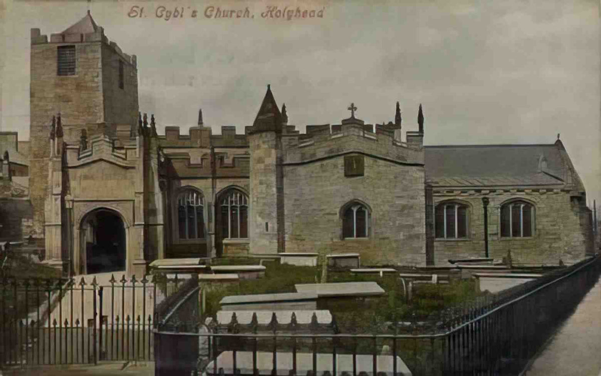Anglesey Holyhead St Cybis 1910s Vintage A4 Photo Print