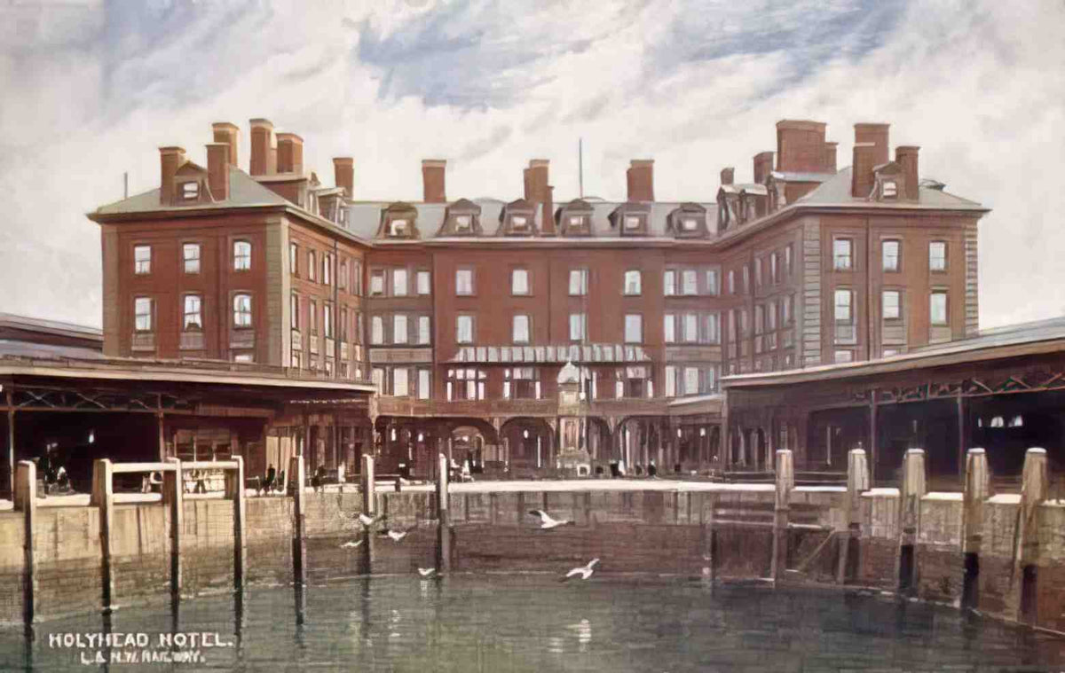 Anglesey Holyhead Station Hotel from the Sea Vintage A4 Photo Print