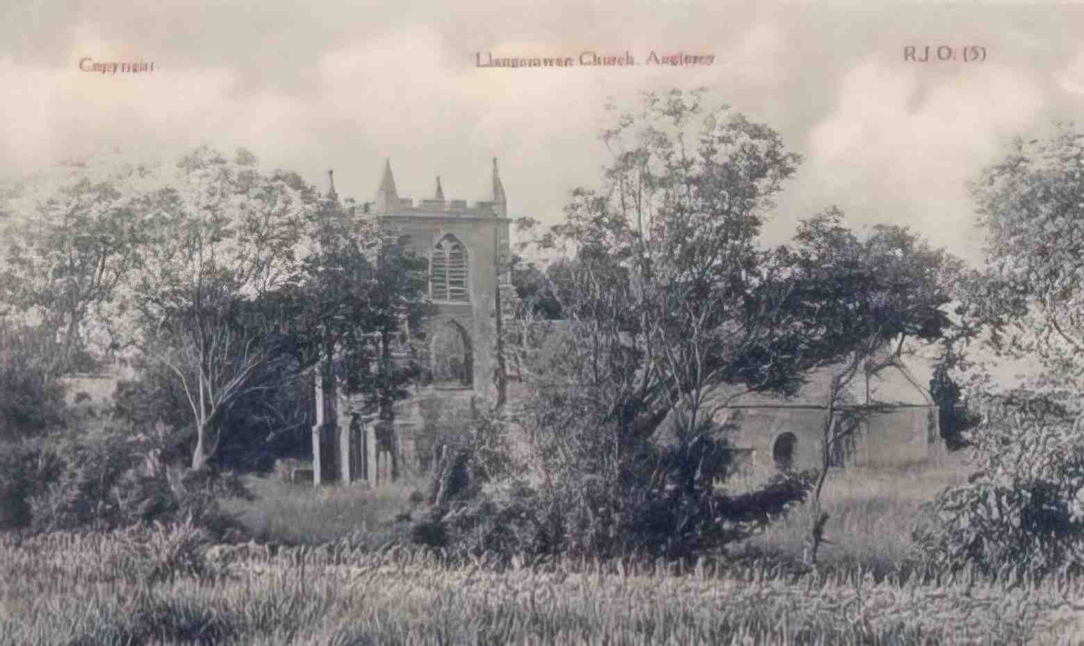 Anglesey Llangeinwen Church Vintage A4 Photo Print