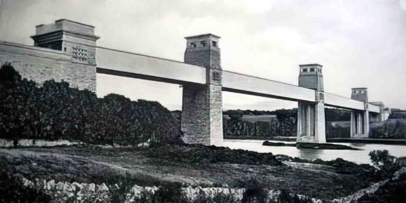 Anglesey Menai Bridge Tubular Bridge 1900s Vintage A4 Photo Print