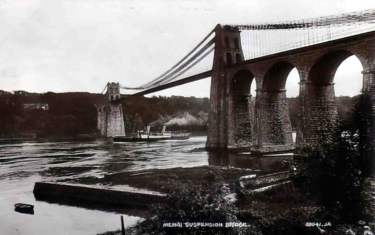 Anglesey Menai Bridge Vintage A4 Photo Print