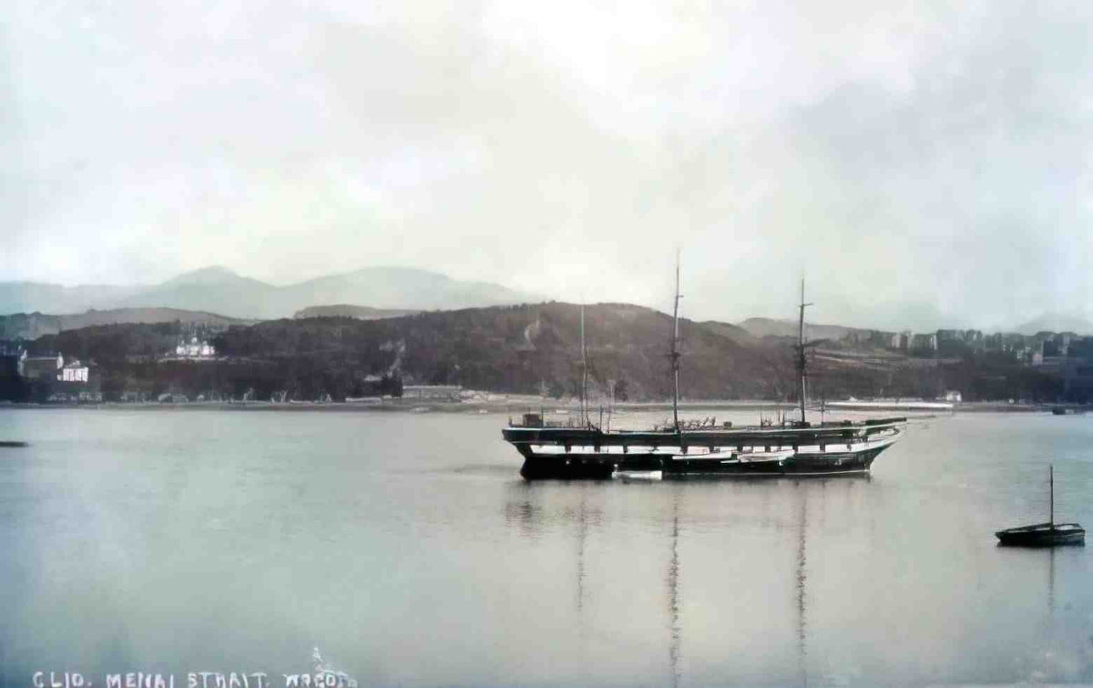 Anglesey Menai Straits HMS Conwy 1910s Vintage A4 Photo Print