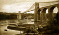 Anglesey Menai Suspension Bridge Vintage A4 Photo Print