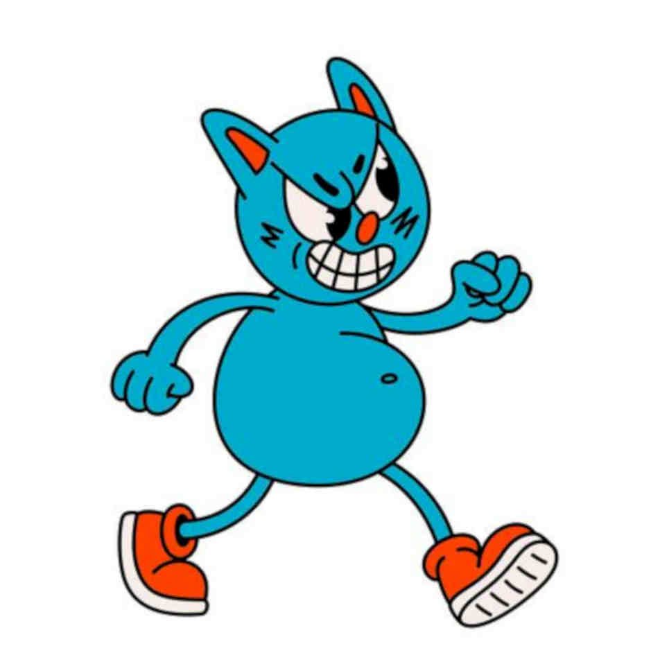 Angry Blue Cat Vintage Retro Advert Poster A4 Photo Print