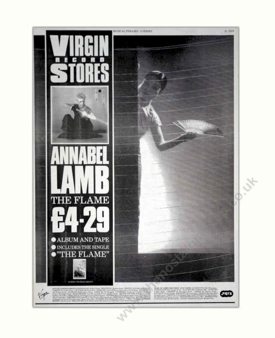 Annabel Lamb Flame Vintage Retro Advert Poster A4 Photo Print