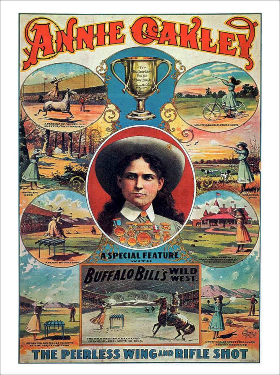 Annie Oakley Western Poster 1901 Vintage Retro Advert Poster A4 Photo Print
