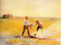 Anschutz Thomas P Boys by a Fire A4 Photo Print