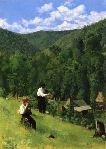 Anschutz Thomas P The Farmer and His Son at Harvesting A4 Photo Print