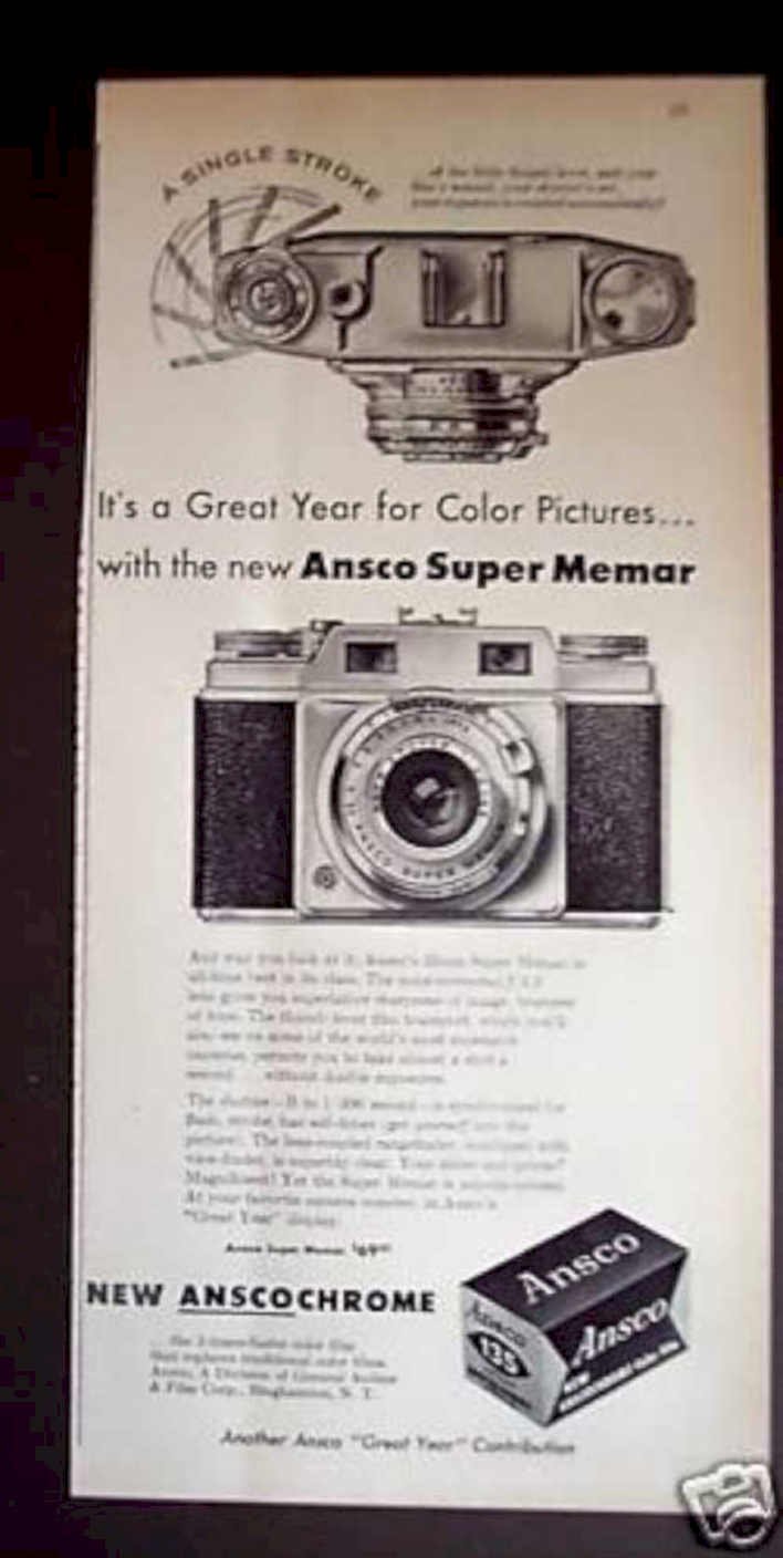 Ansco Super Memar Vintage Retro Advert Ads A4 Photo Print