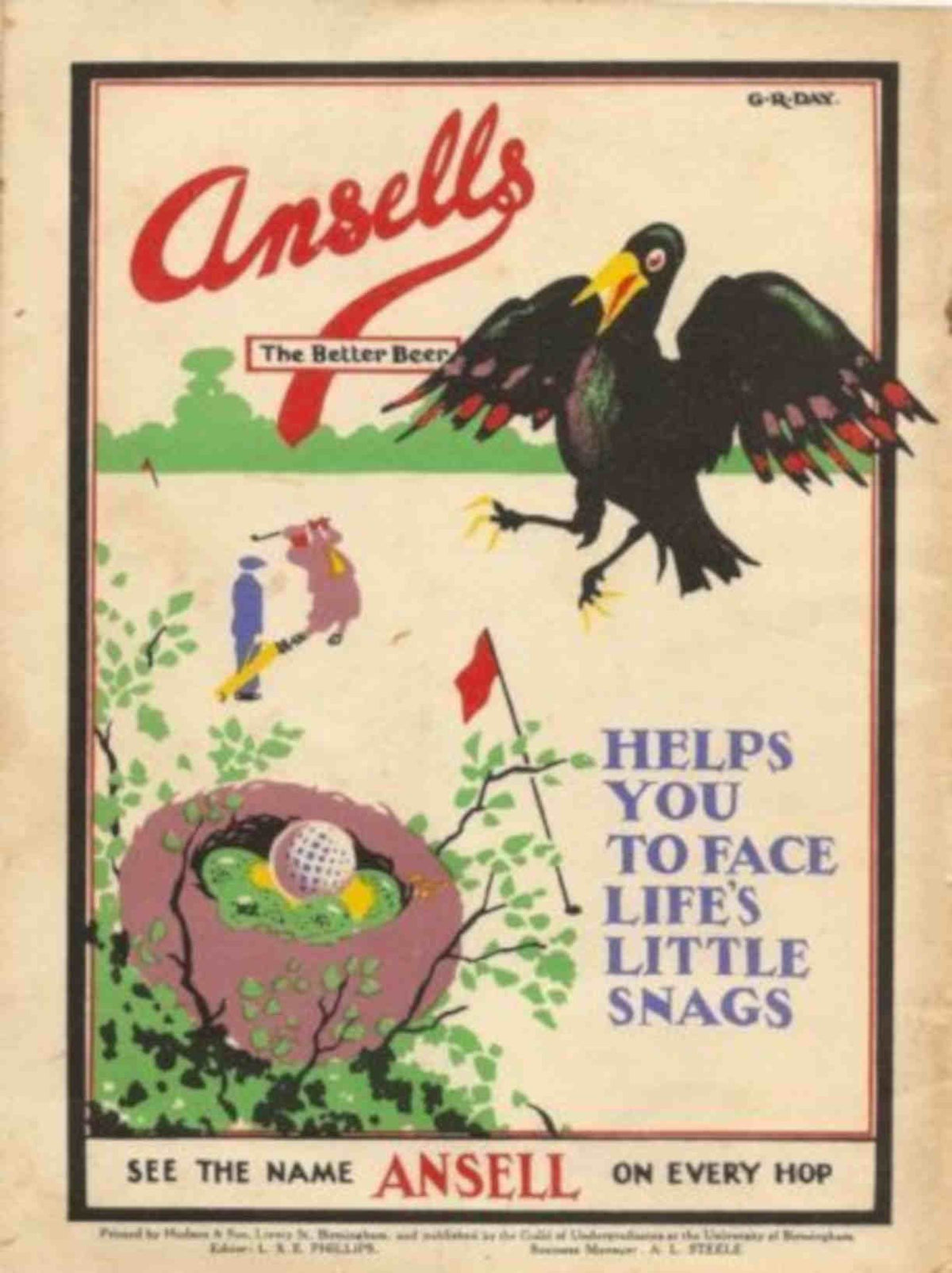 Ansells Beer Golf Vintage Retro Advert Poster A4 Photo Print