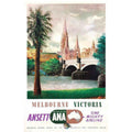 Ansett Flights To Melbourne Airline V Vintage Retro Advert Poster A4 Photo Prin